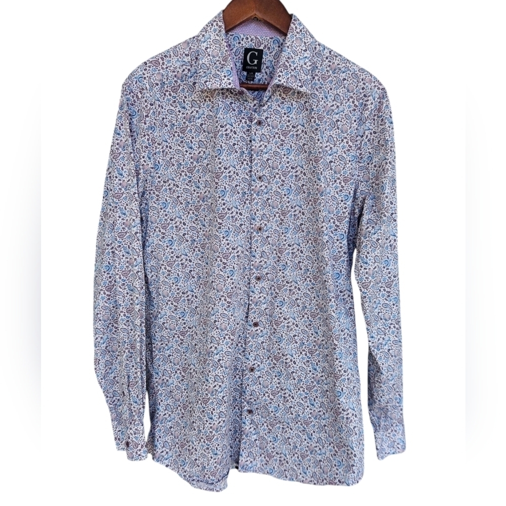 NWOT Grafton Paisley Slim Fit Button-Down Dress Shirt